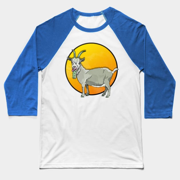 Goat with a green beard Baseball T-Shirt by mailboxdisco